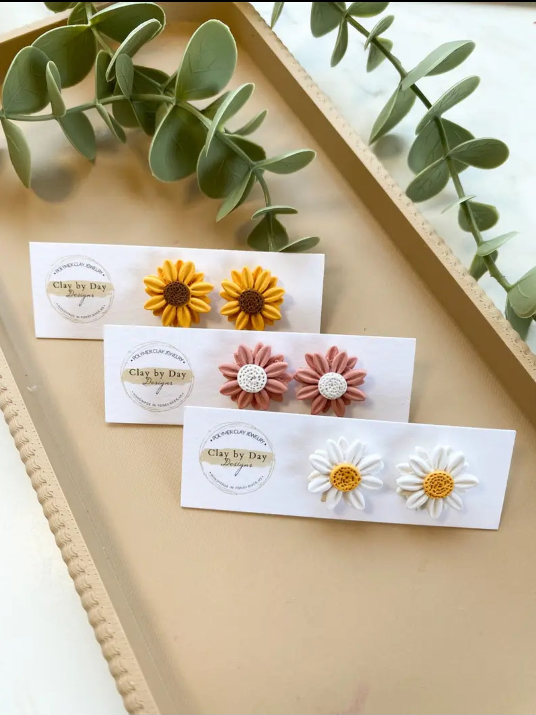 Single Clay Stud Earrings