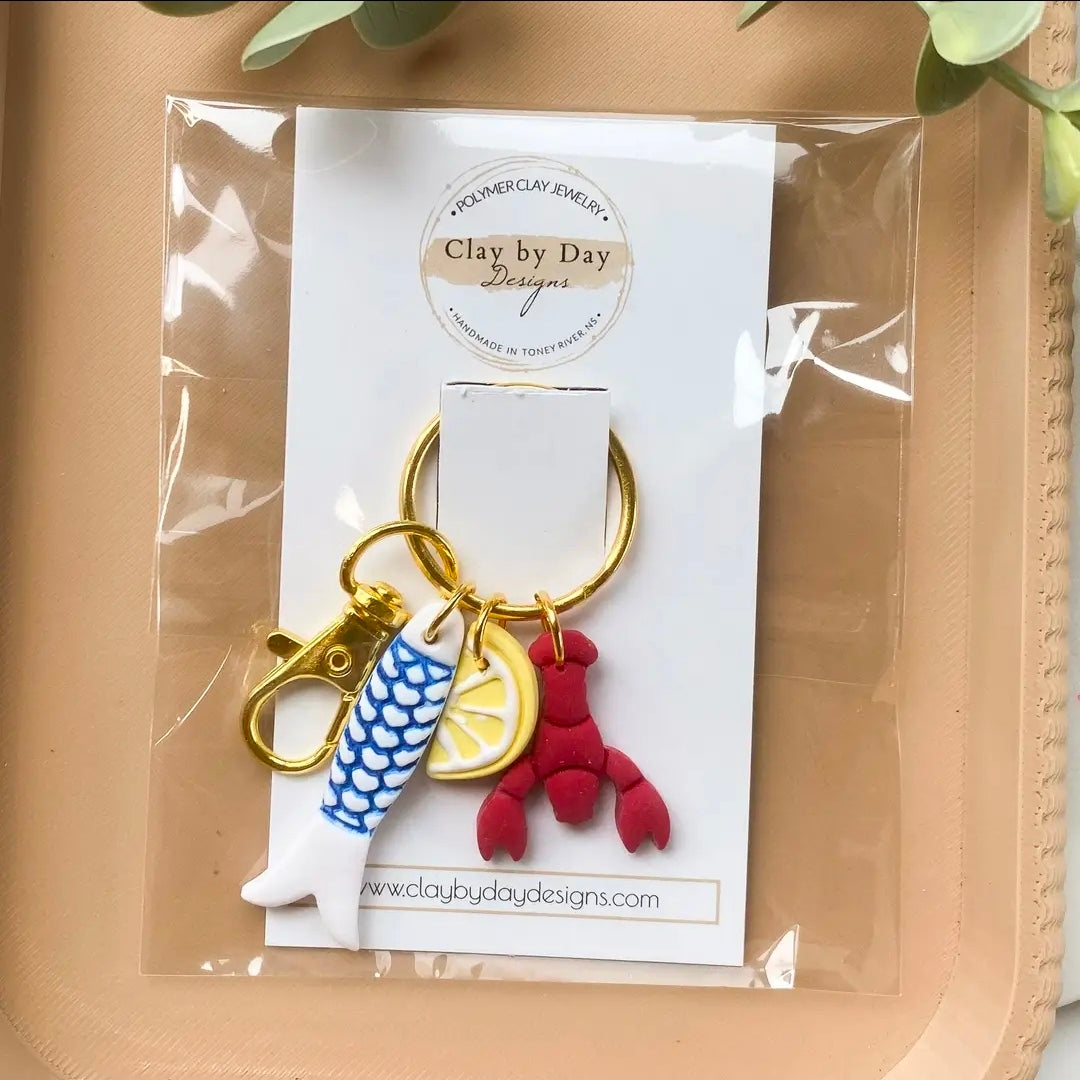 Lobster Clay Keychain