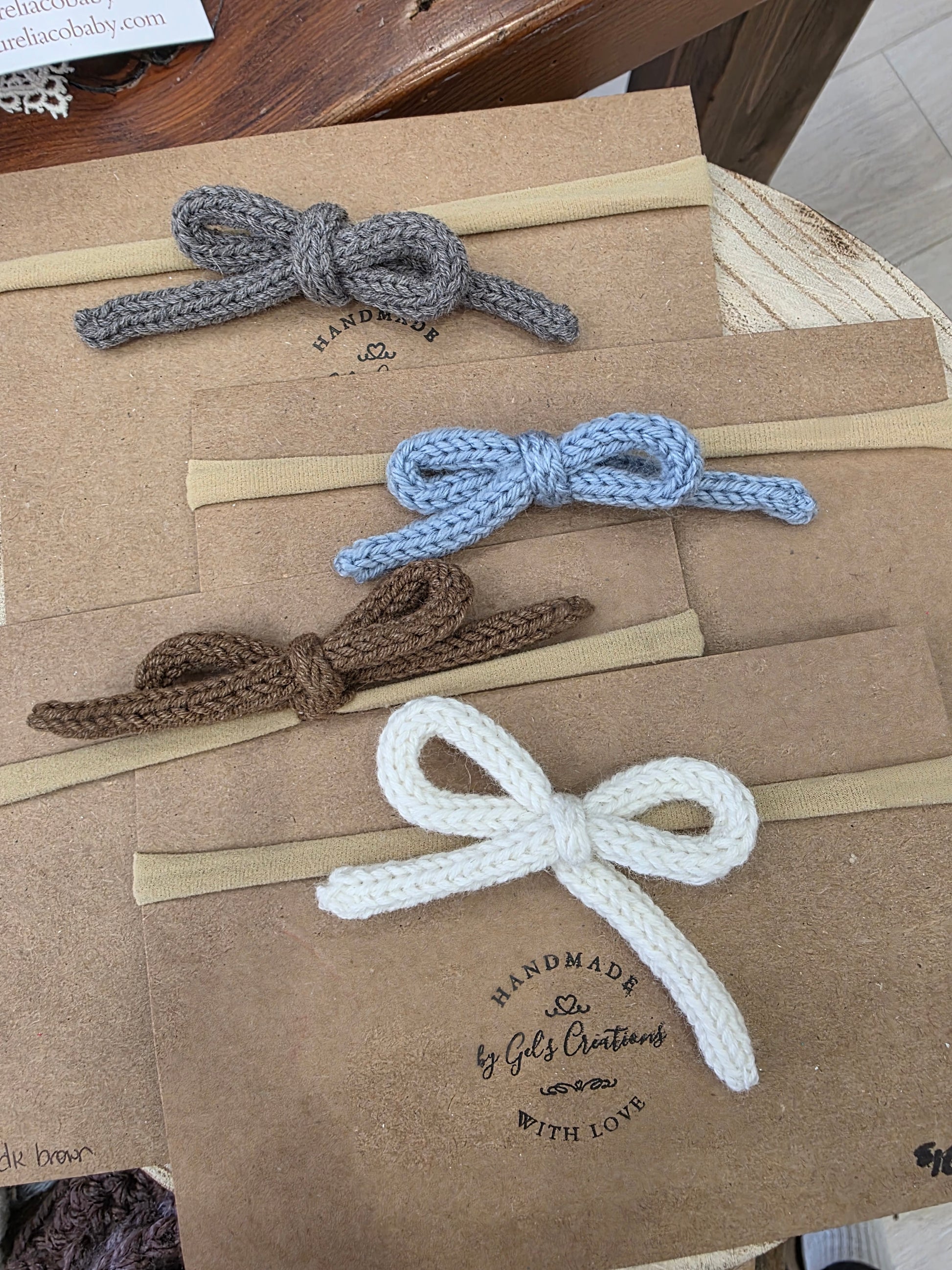 Knit bow headband