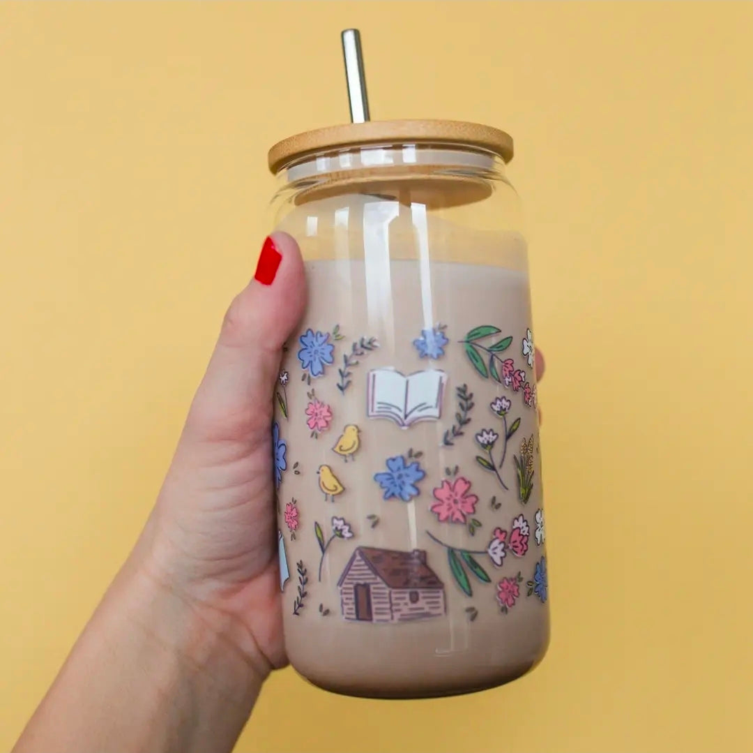 Little House On the Prairie Glass Can