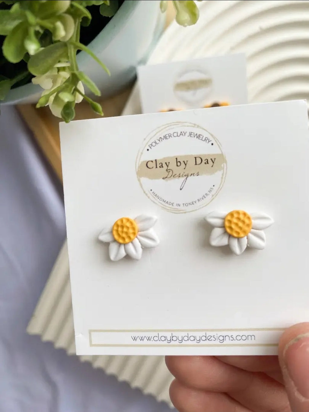 Single Clay Stud Earrings