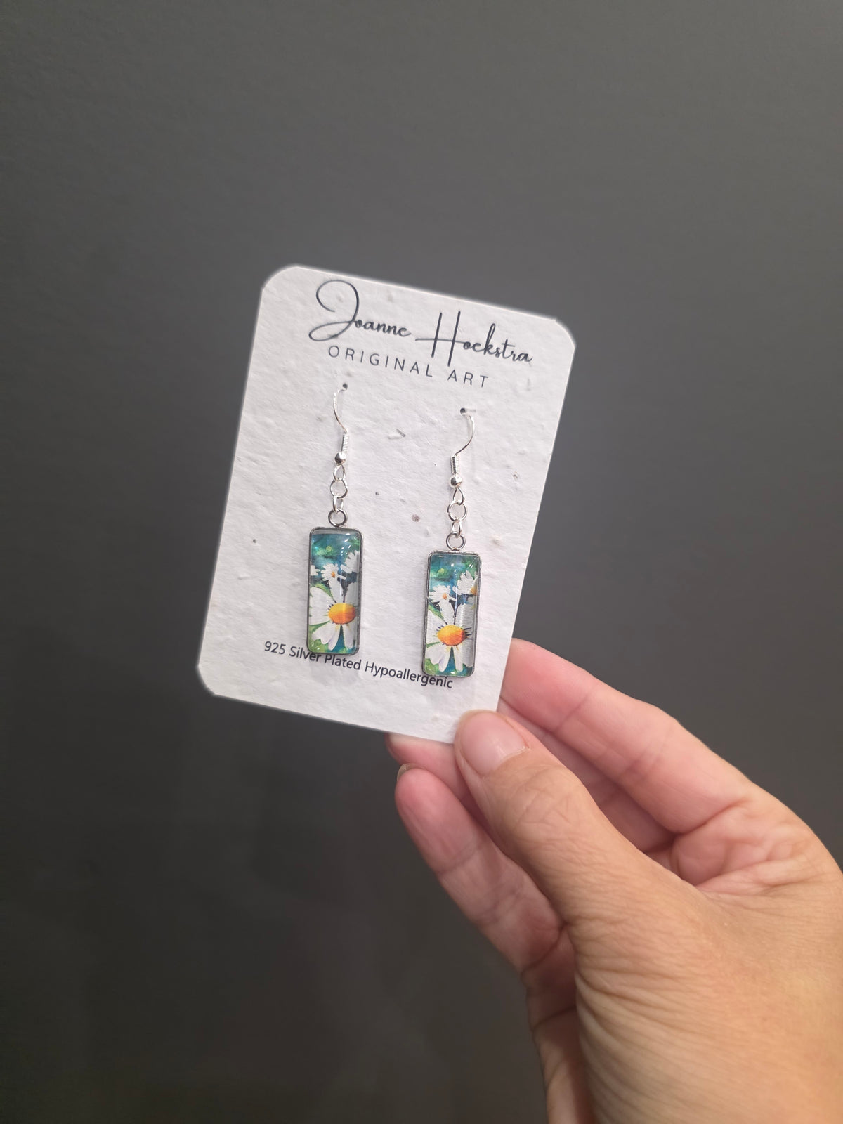 Watercolor Earrings- Daisies
