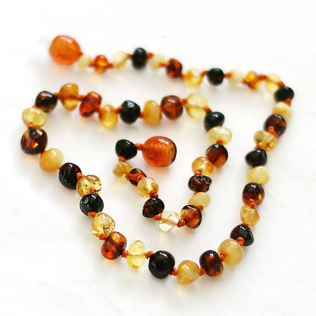 Amber Teething Necklace- Multi Colour
