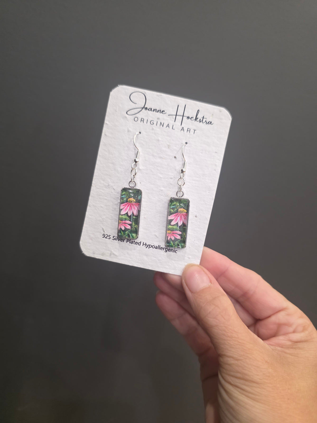 Watercolor Earrings -  Pink Floral