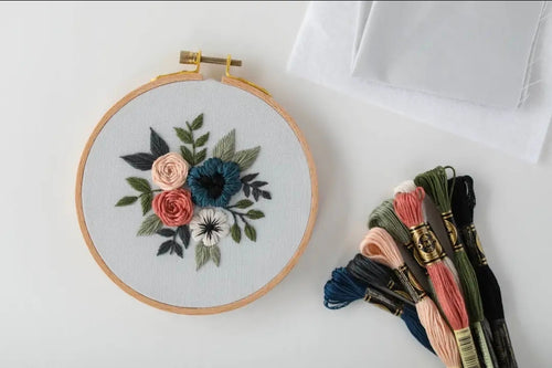 5" Confident Beginner Blue Blossom Embroidery Kit