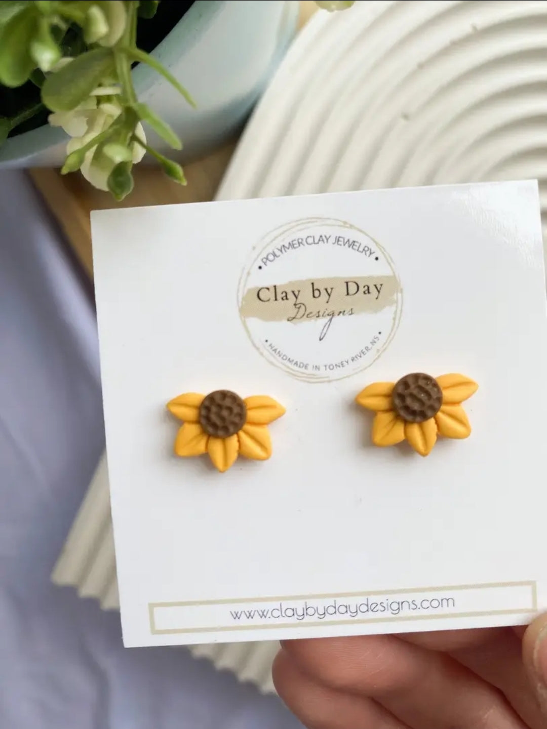 Single Clay Stud Earrings