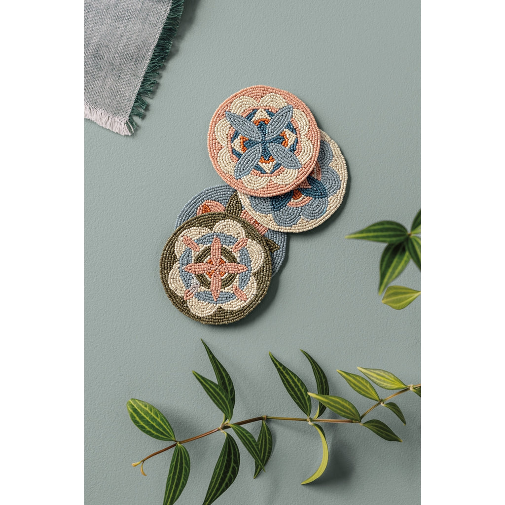 Beaded Coasters Set of 4