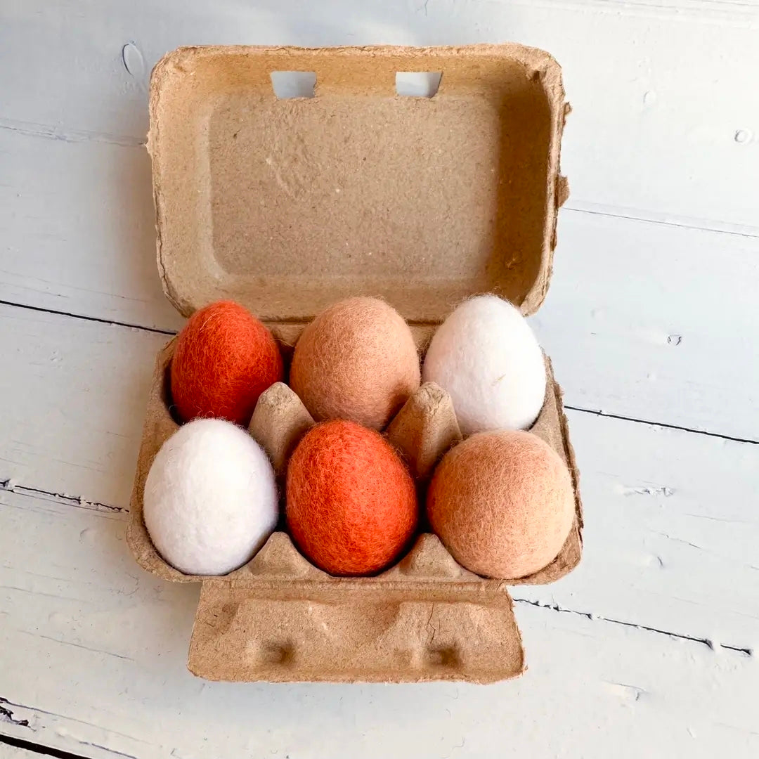 Felt Boho Eggs in Carton