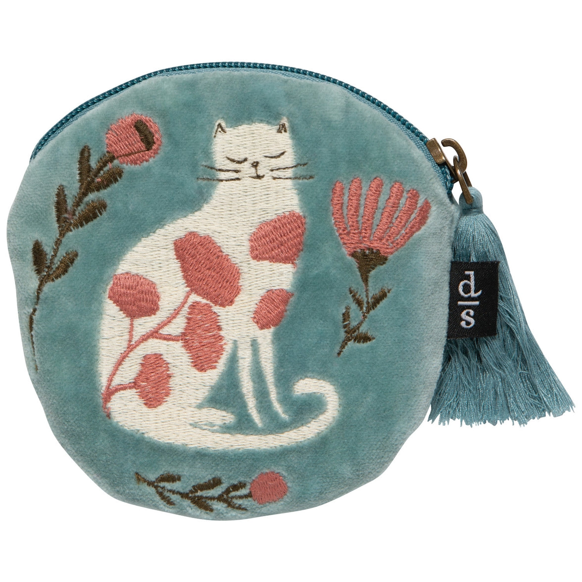 Catbloom Embroidered Coin Purse
