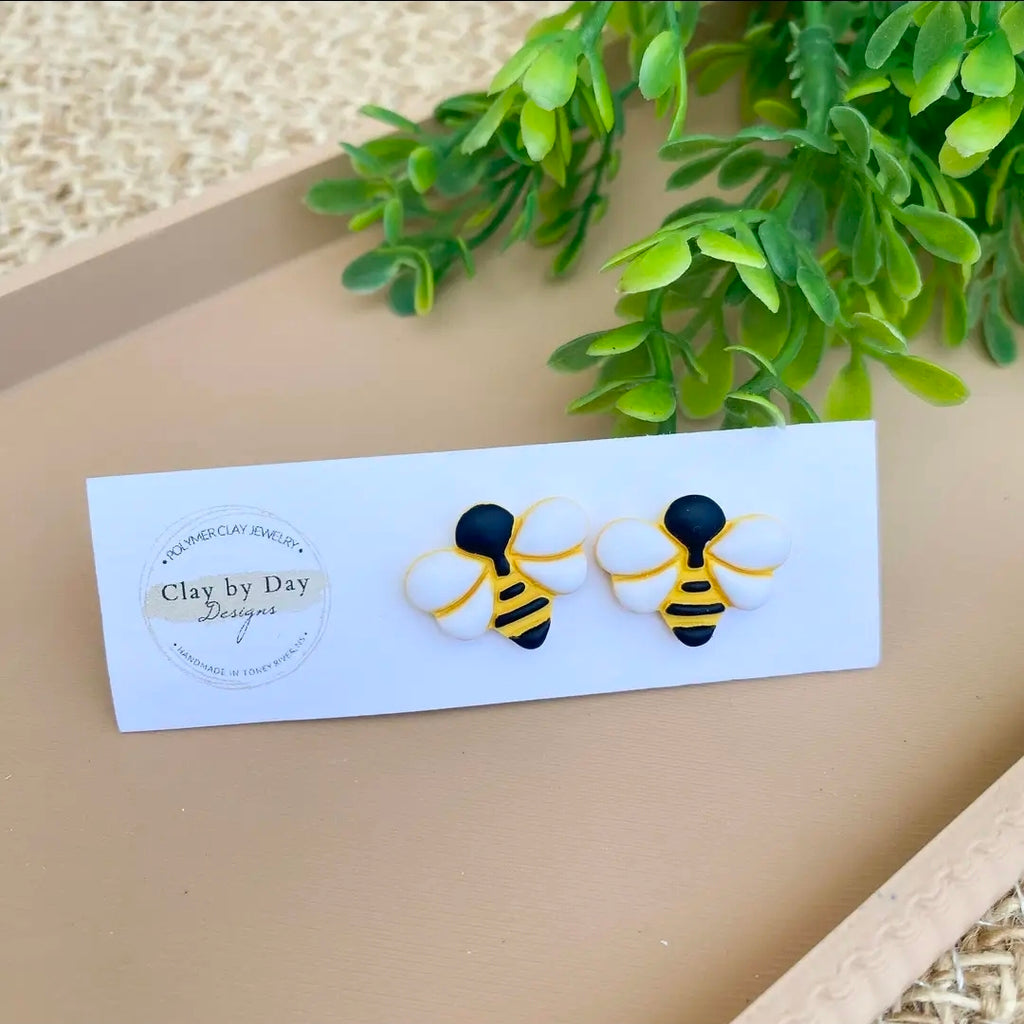 Single Clay Stud Earrings